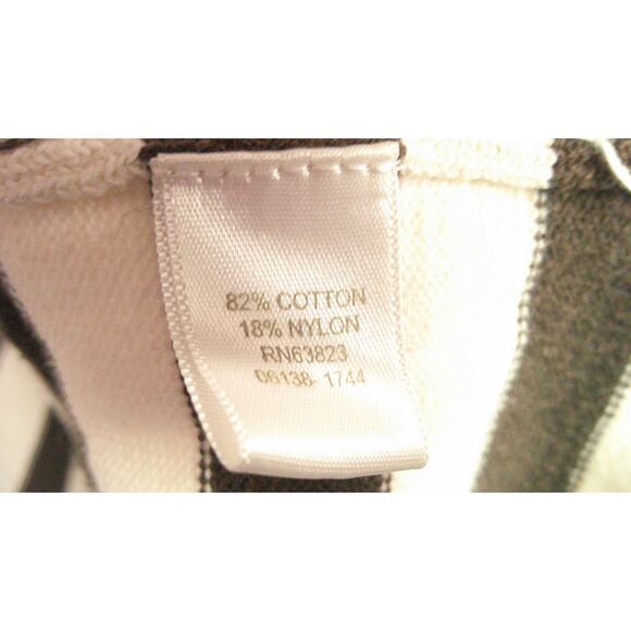 CJ Banks Women's 1X Round Neck Brown/White Striped Blouse with front tie 3/4 Sle - Picture 6 of 7